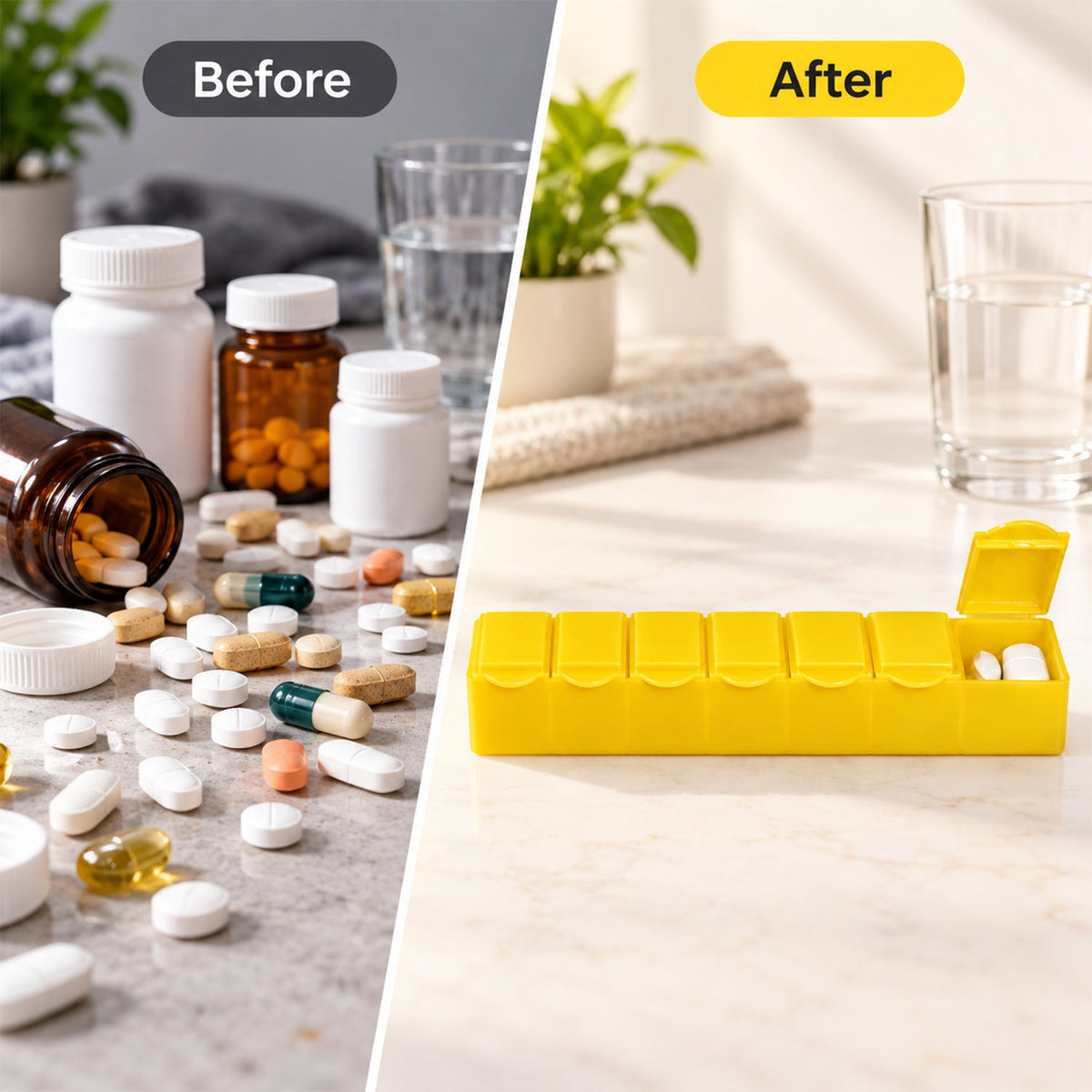 Weekly Pill Organizer – 7 Day Medicine Dispenser with 7 Compartments |