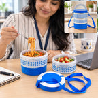 3-Layer Adjustable Insulated Tiffin Set - Leak-Proof Steel