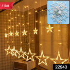 Star shaped warm white fairy light string, 1 set