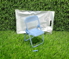 Miniature foldable chair phone stand featuring an ergonomic design for maximum user comfort.