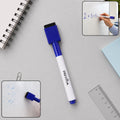 Whiteboard marker pen with eraser cap and vivid blue ink for smooth writing