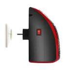Side view of the heater with a European plug, showing it ready to be inserted into a wall socket.