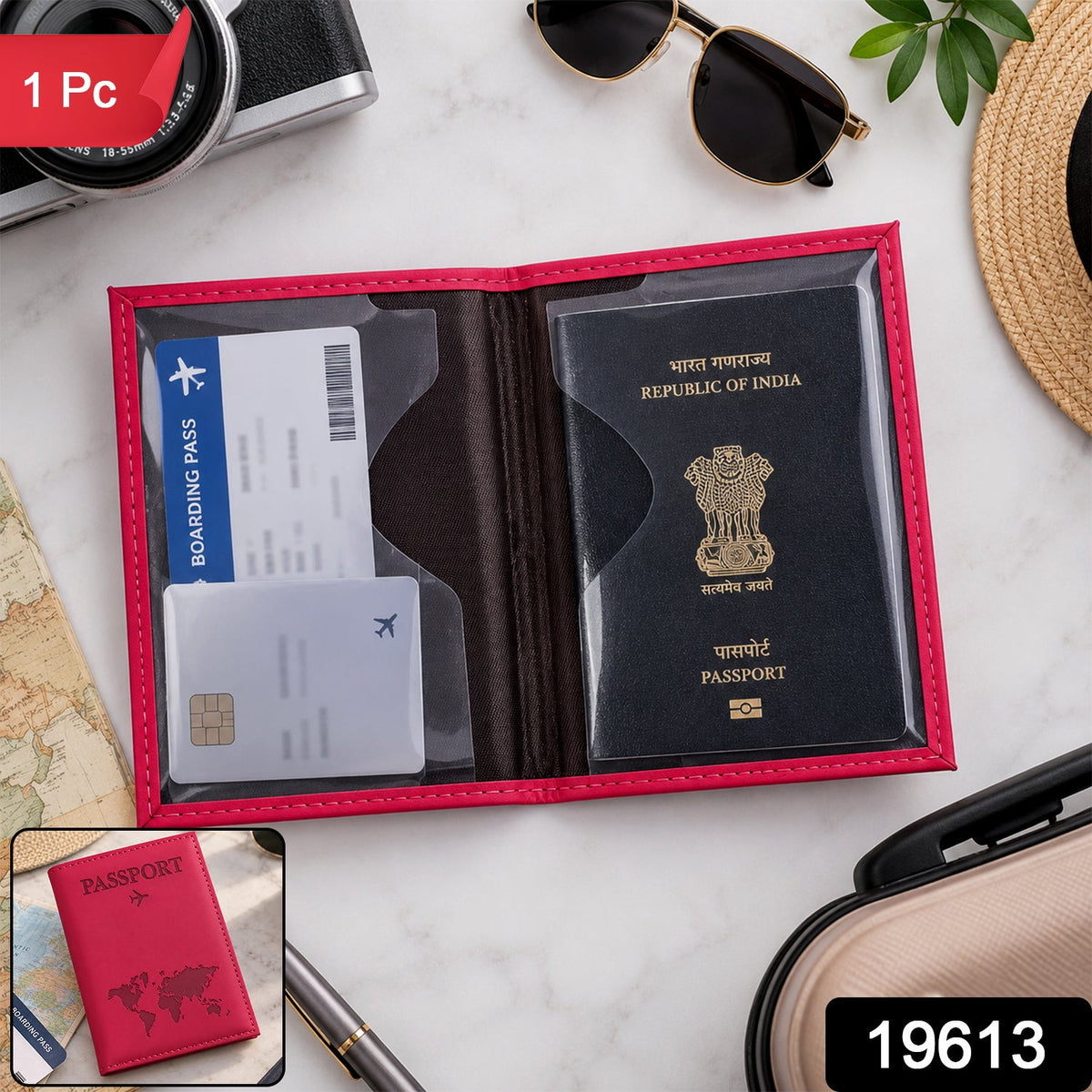 Travel Document Organizer for Passport, Tickets and Cards, Zip Wallet (1 Pc)